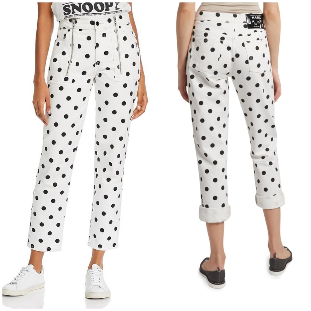 Marc Jacobs St. Marks Turn-Up polka dot jeans size 26